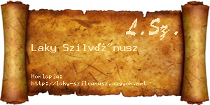 Laky Szilvánusz névjegykártya
